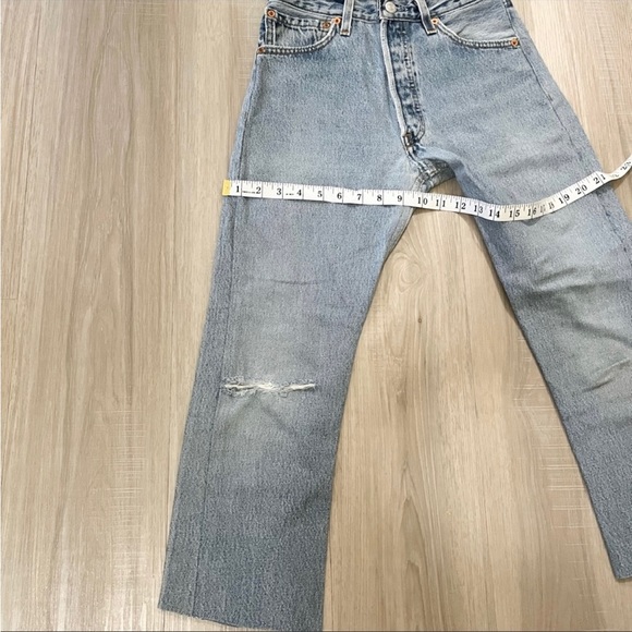 Redone vintage levi’s 501 high rise straight cropped jeans - Picture 11 of 11